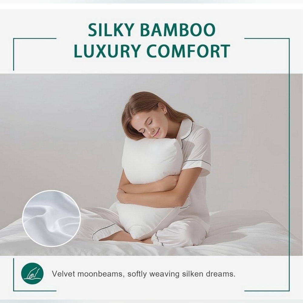 NIB Bamboo Sheet set 4 Pieces Queen White Deep Pockets - Picture 5 of 13